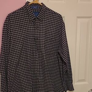 Men's Black and White Checkered Shirt